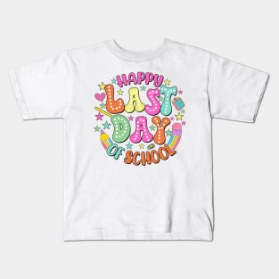 Happy Last Day Of School Dalmatian Dots Testing Day Teacher Kids T-Shirt